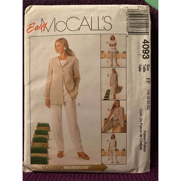 McCalls Sewing pattern4093 suit sewing pattern sz16 18 20 22 - Picture 1 of 6